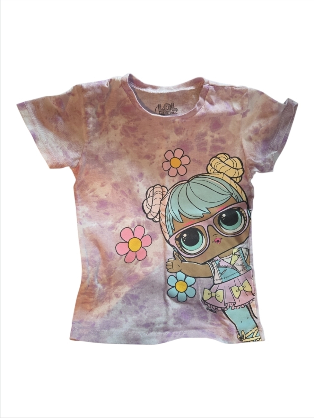 L.O.L. Surprise! Girls' Tie-Dye Graphic Tee - Size 5 EUC